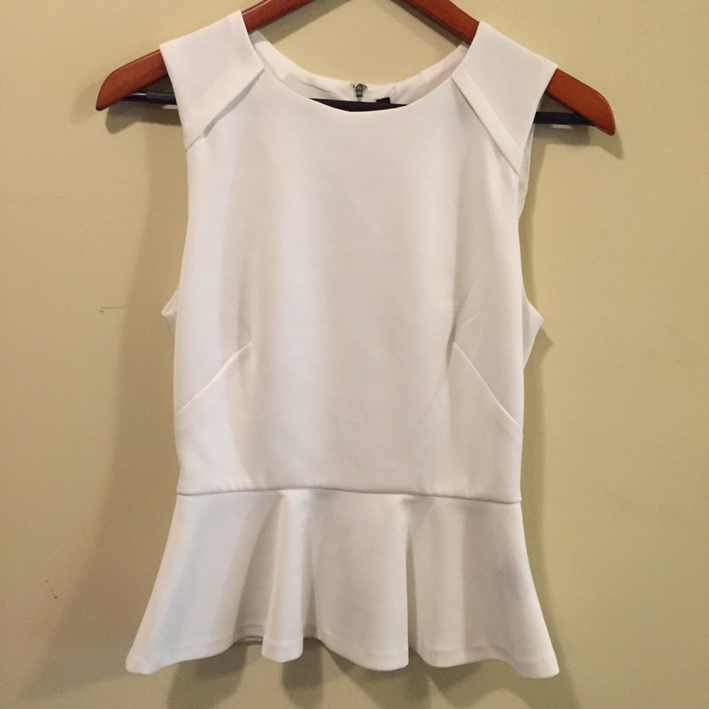 W118 by Walter Baker White Peplum Blouse Top